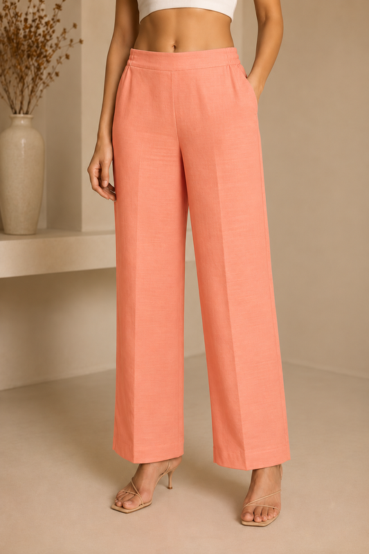 Essential Cotton Lycra Pants – Peach