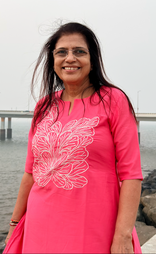 Neon Peach Embroidered Co-ord Set