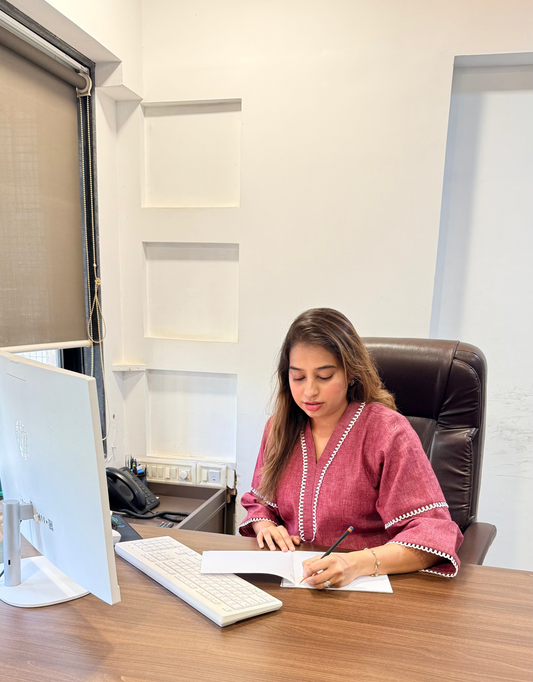 Maroon Linen Scallop Lace Co-ord Set
