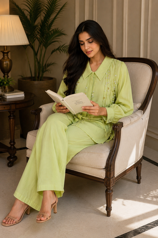 Lime Luxe Embellished Co-ord Set