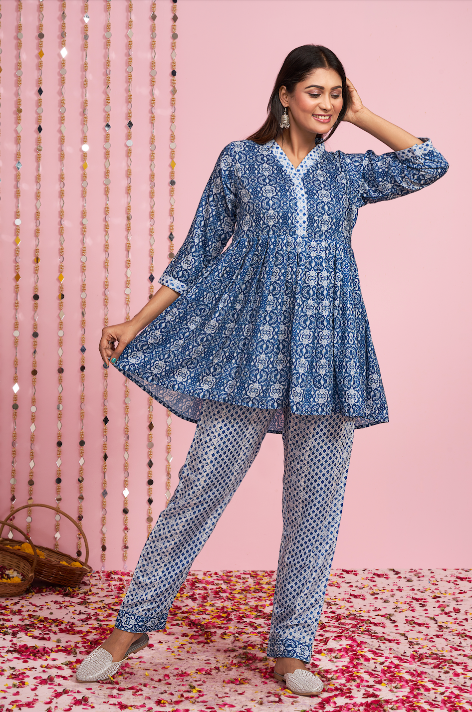 Cotton Silk Co-Ord Set With Sequence Details