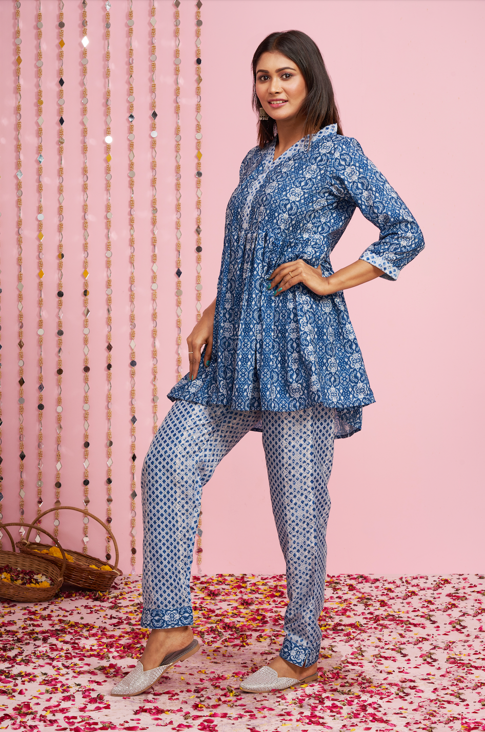 Cotton Silk Co-Ord Set With Sequence Details