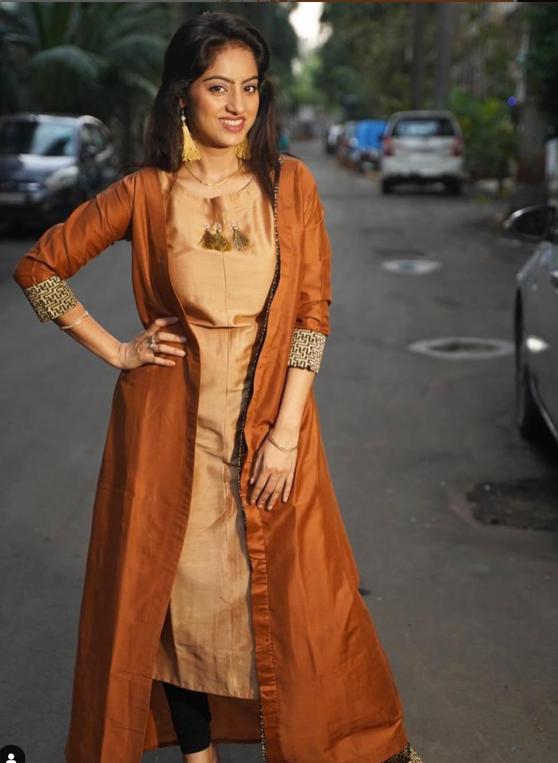 Chanderi Kurti With Long Jacket