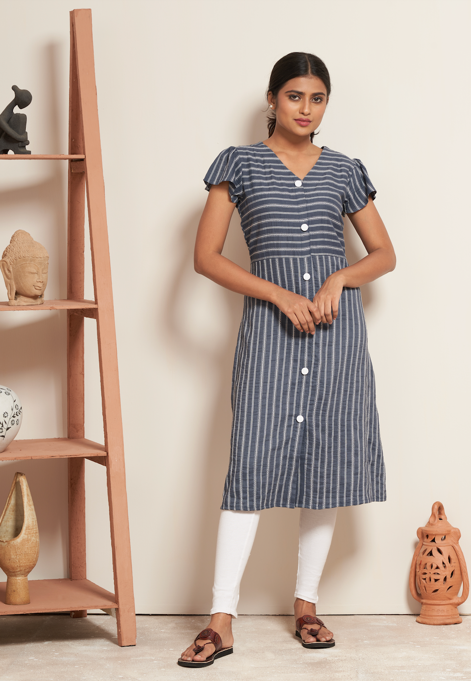 Stripe Weave Cotton Kurti