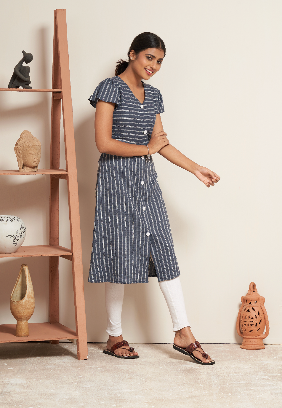 Stripe Weave Cotton Kurti