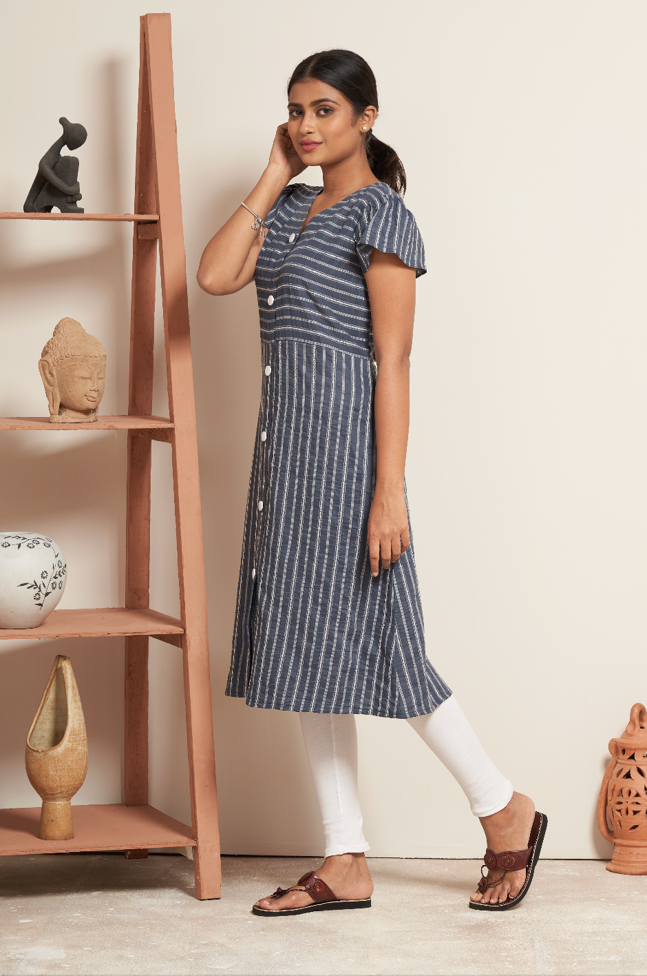 Stripe Weave Cotton Kurti