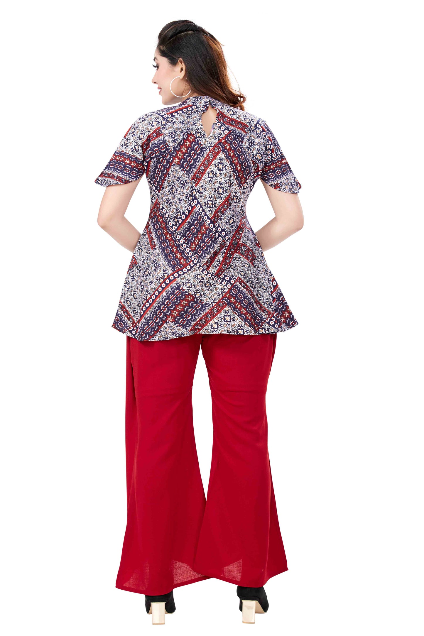 Cape Sleeve Tunic With Tulip Pants