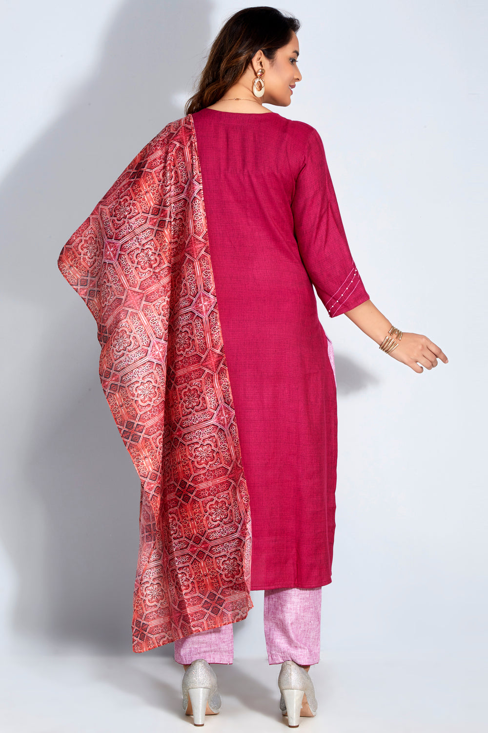 Kurti Set With Printed Dupatta