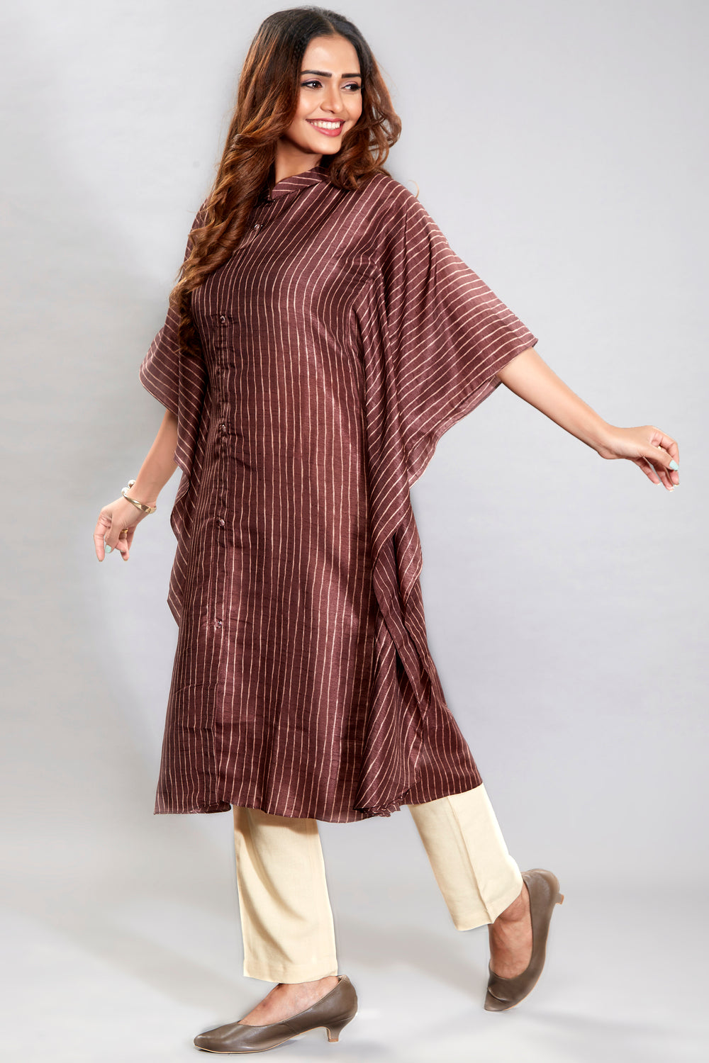 Stripes Printed Kaftan Kurti