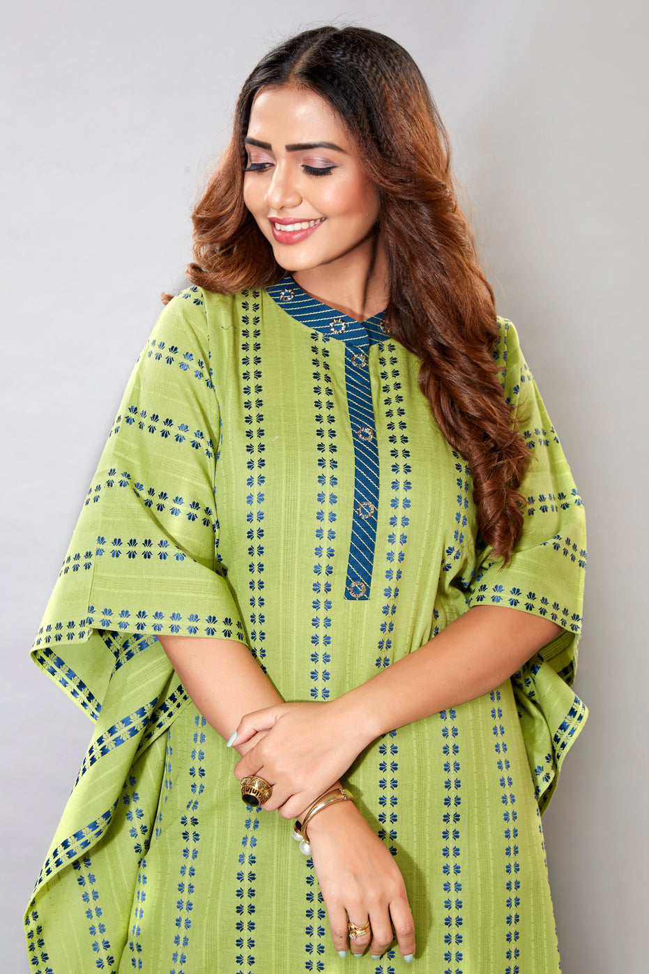 Printed Kaftan Kurti Set