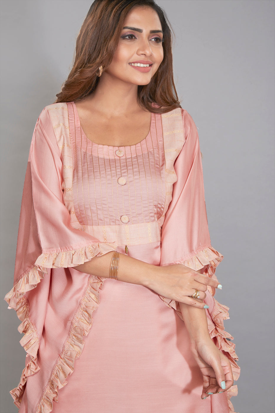 Frill Details Kaftan Kutri Set