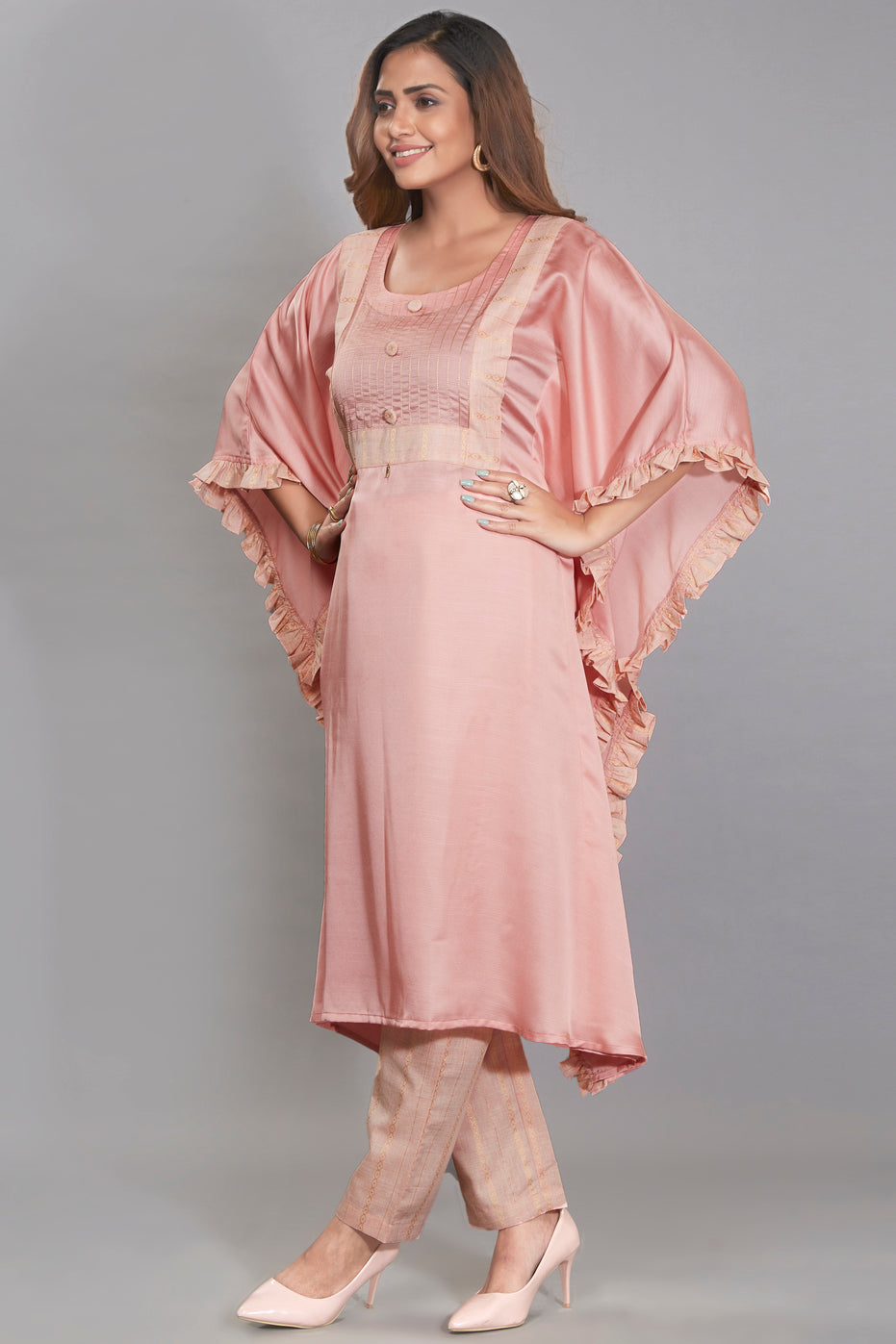 Frill Details Kaftan Kutri Set