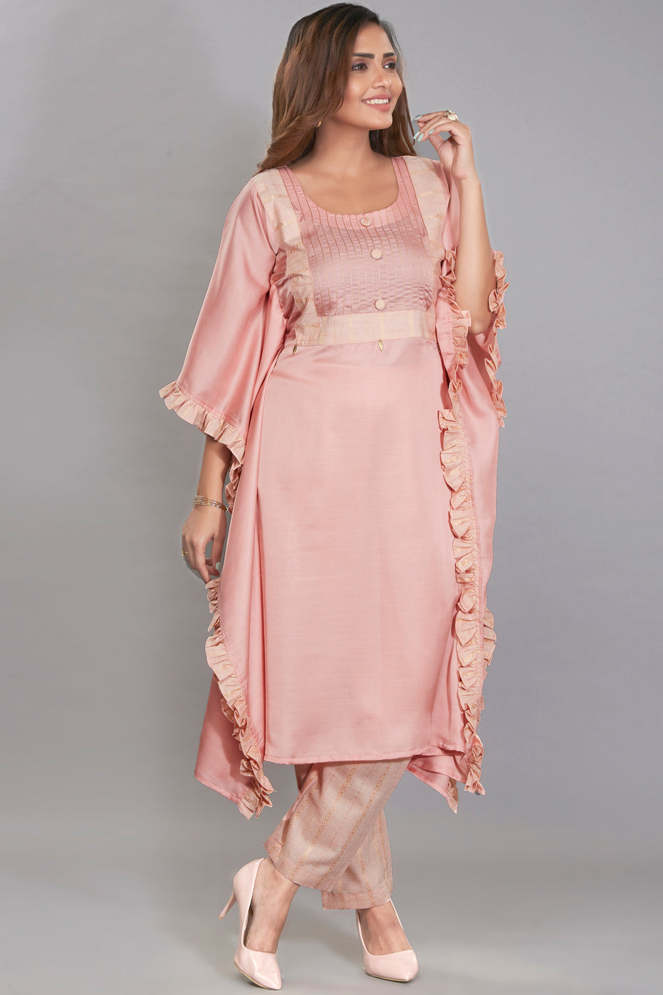 Frill Details Kaftan Kutri Set