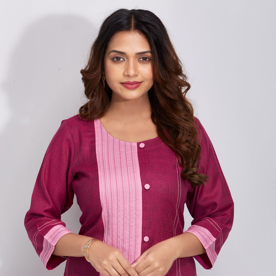 Kurti Set In Pink Colour