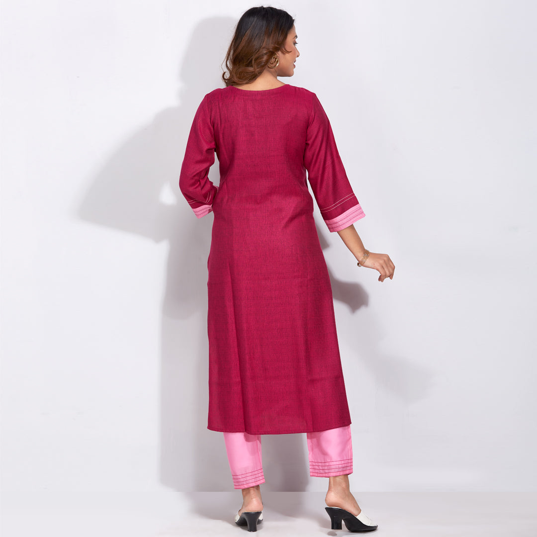 Kurti Set In Pink Colour