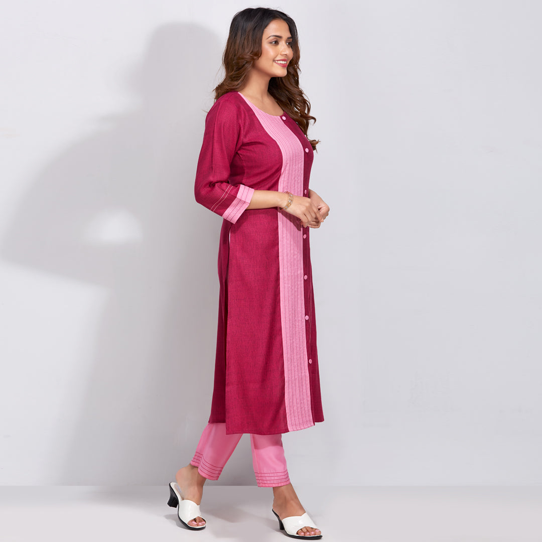 Kurti Set In Pink Colour