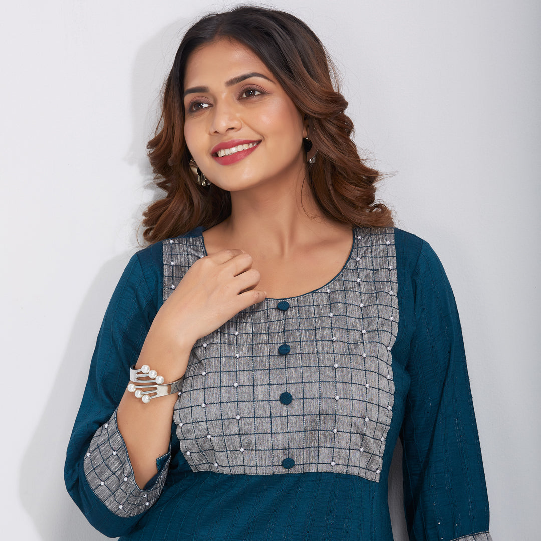 Pearl Details Kurti Set