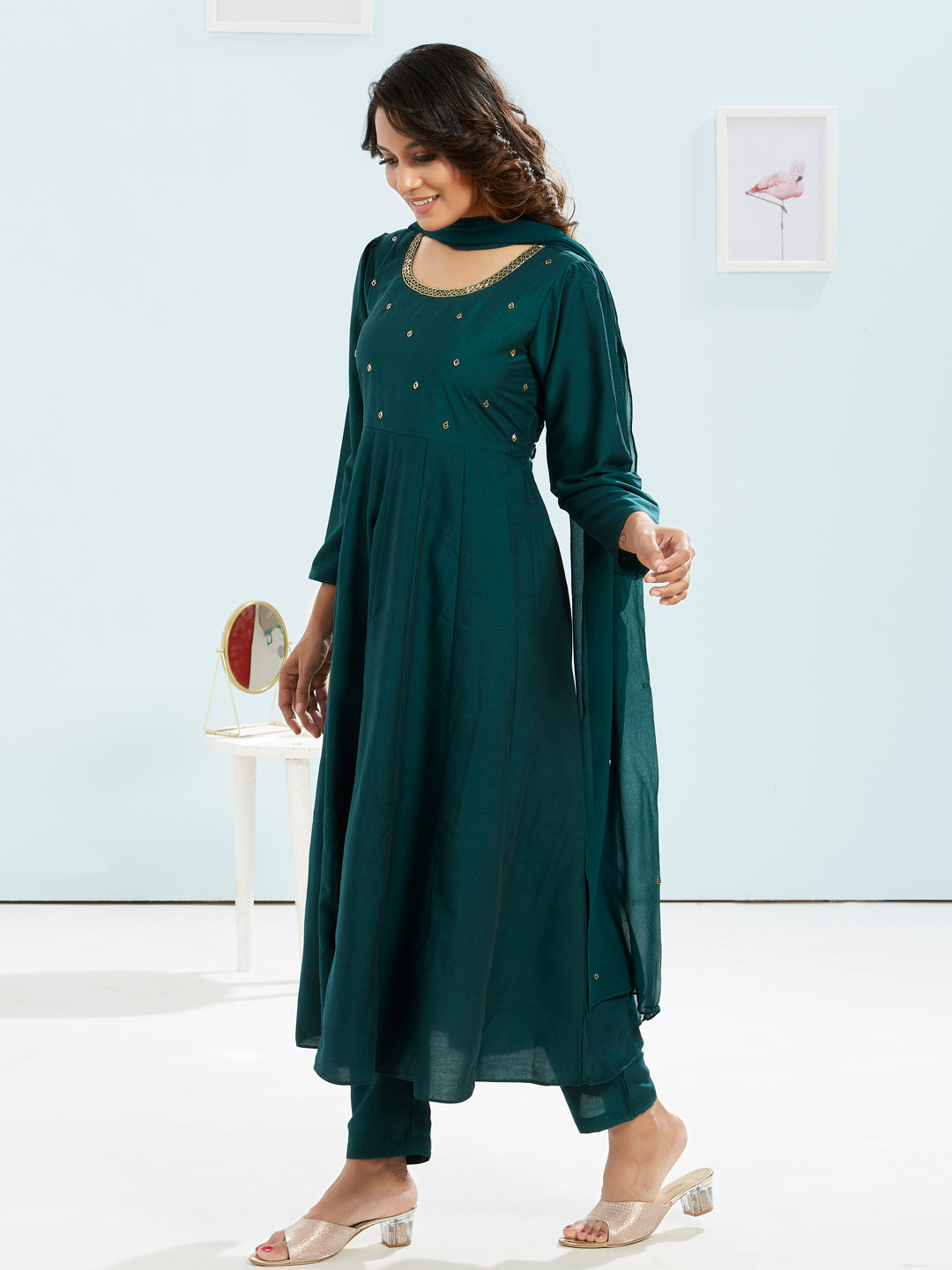 Anarkali Kurti Set With Dupatta