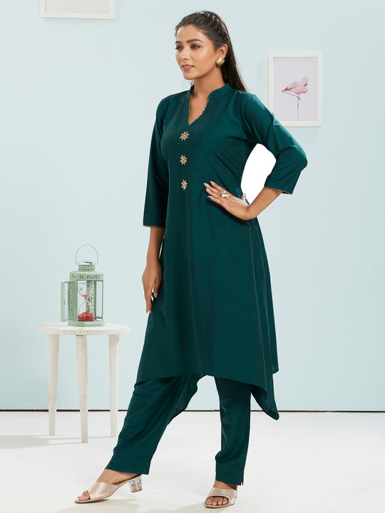 High Low Pattern Kurti Set