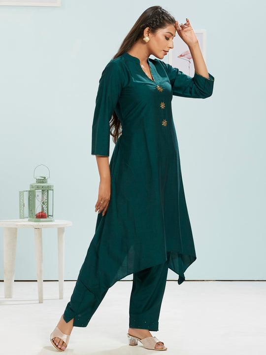 High Low Pattern Kurti Set