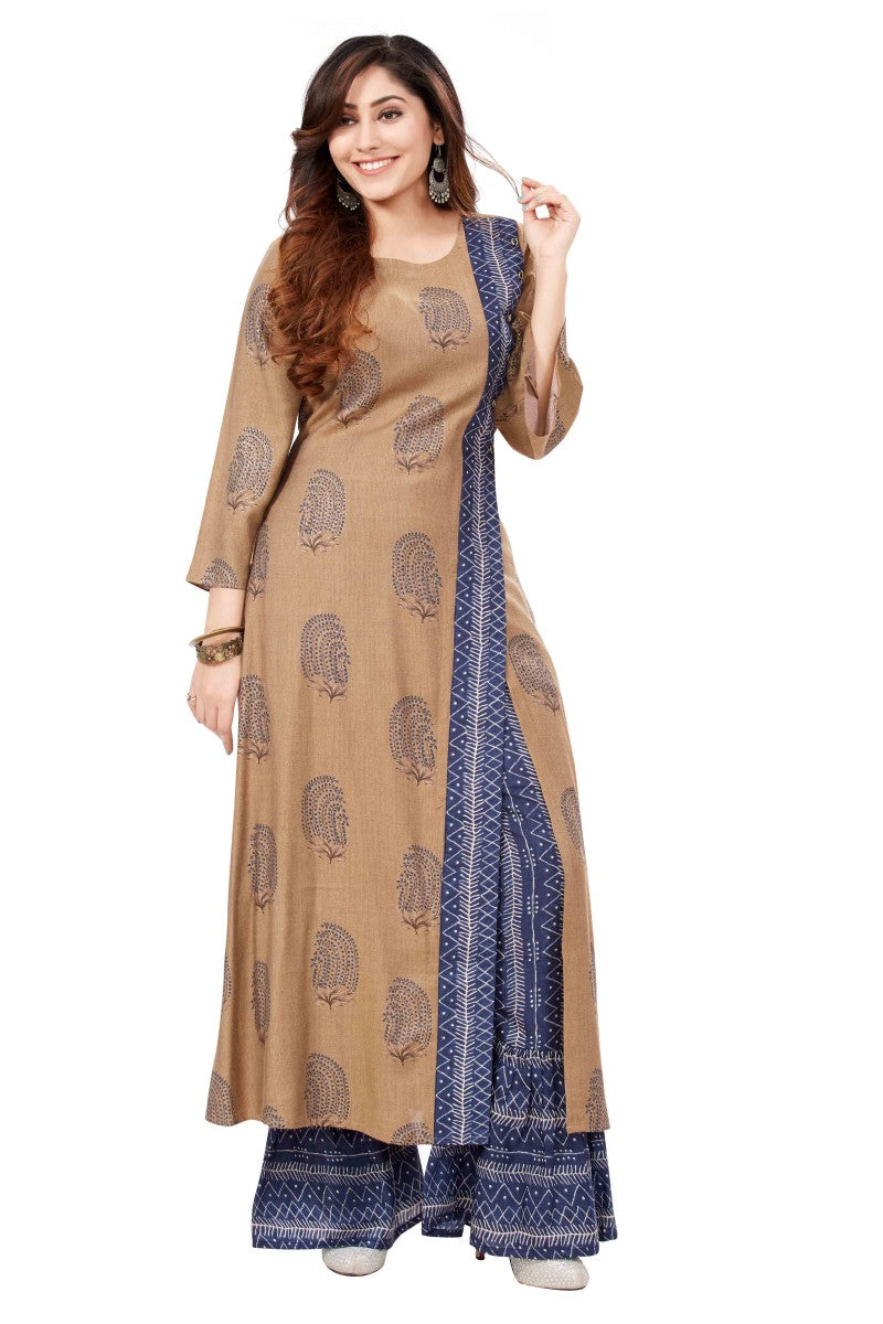 Chique indo western Printed Kurti With Palazzo