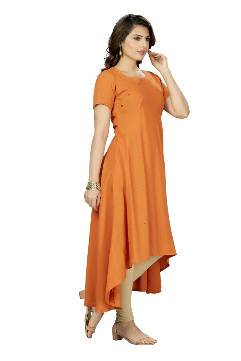 Asymmetrical A-line Plain Kurti