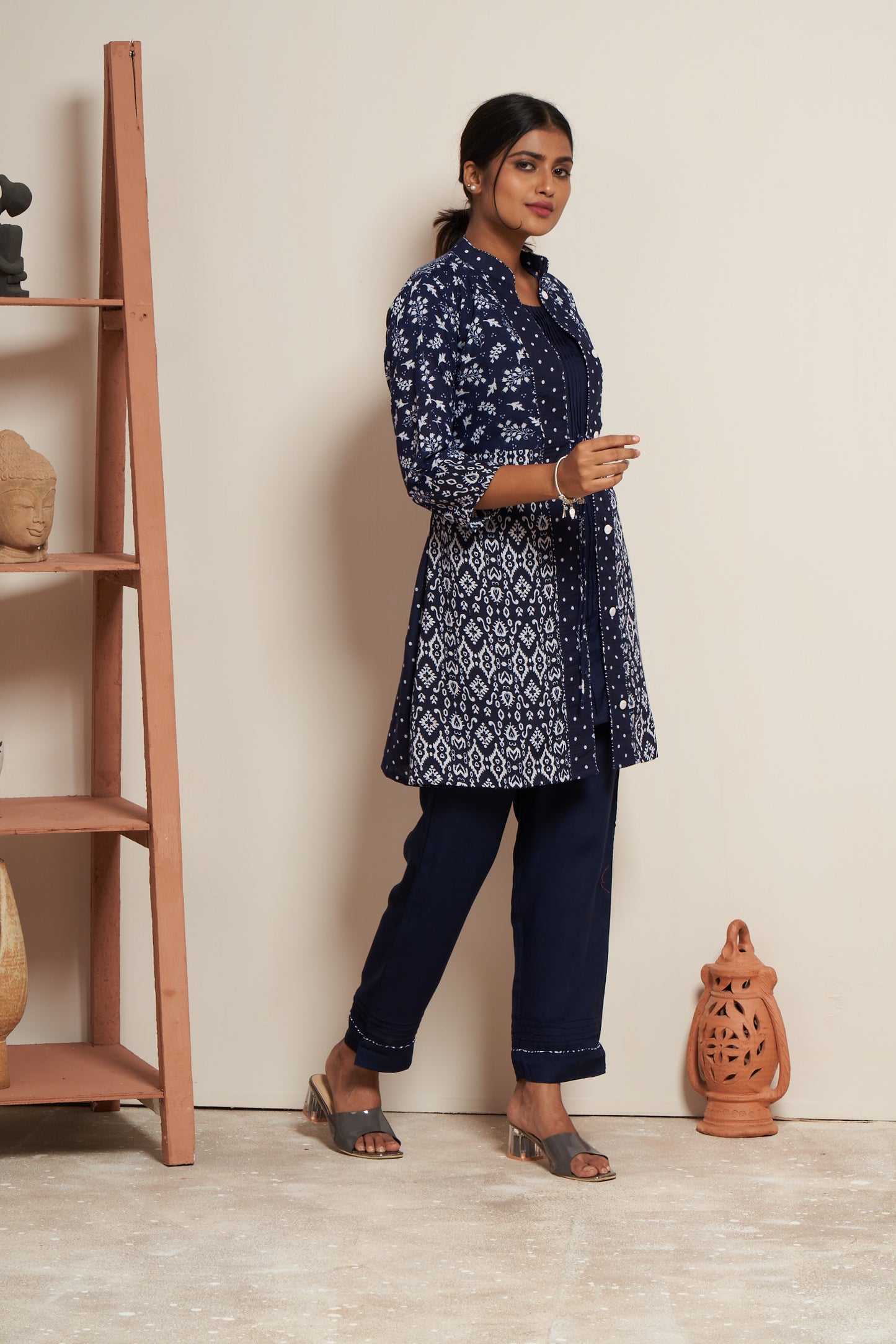 Western Look Designed Kurti Jacket Set With Pant