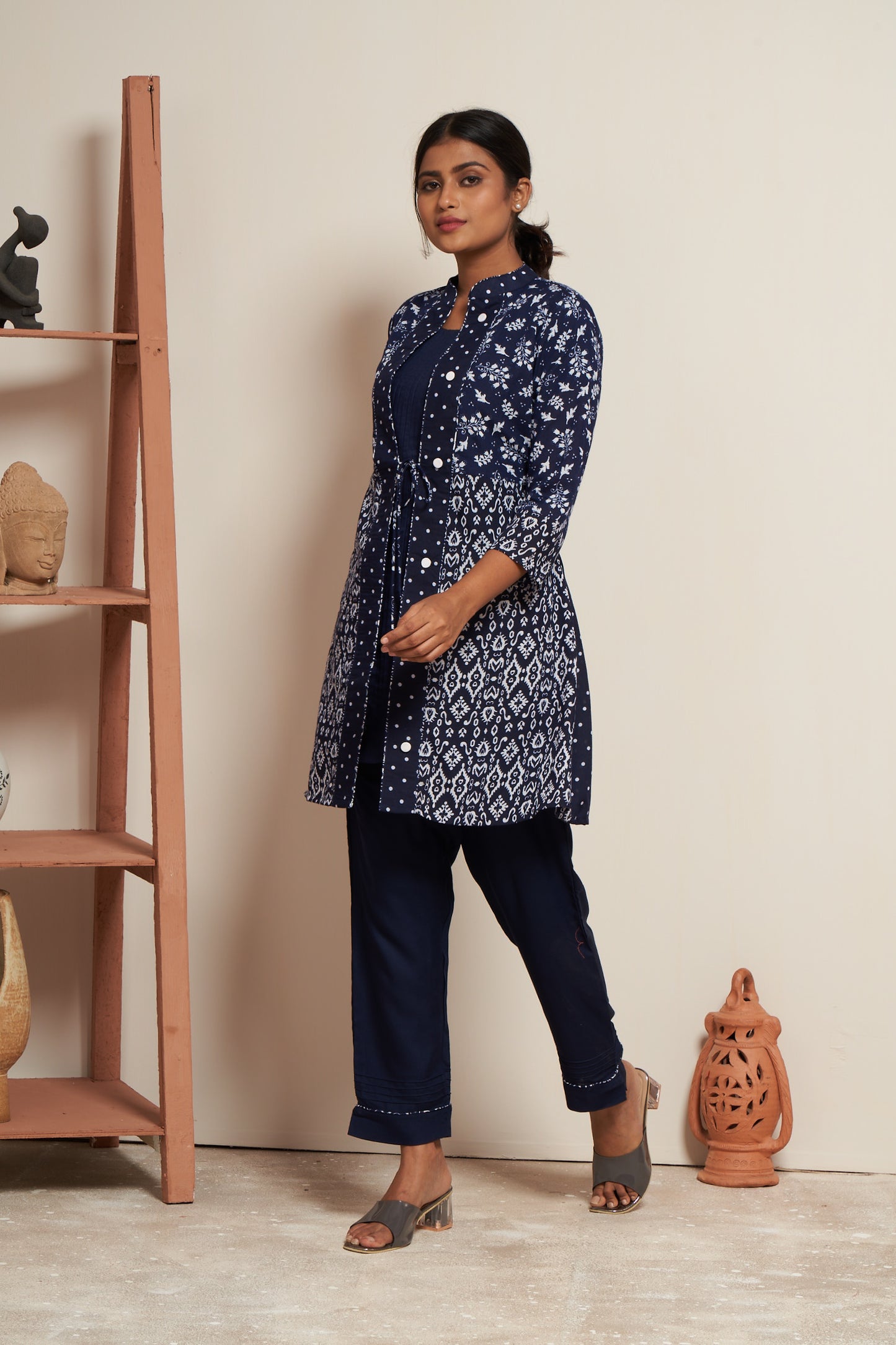 Western Look Designed Kurti Jacket Set With Pant
