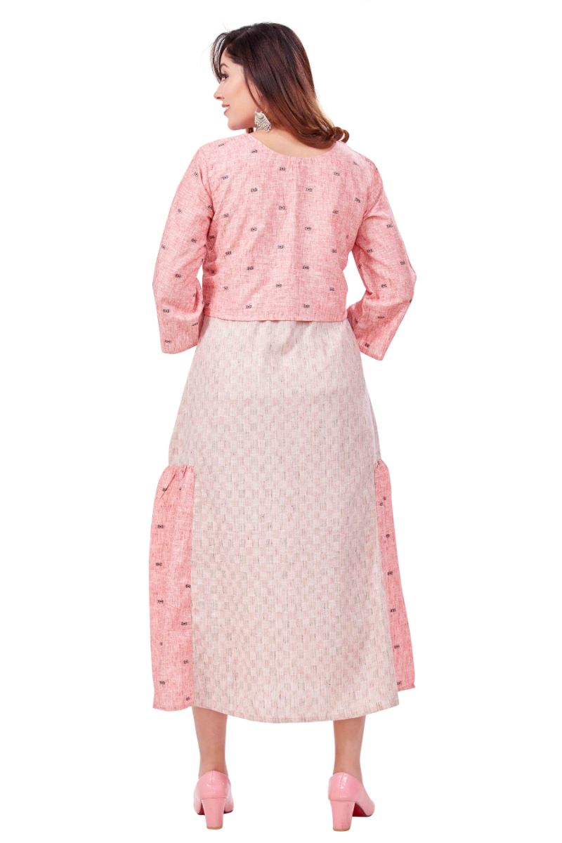Elegant Pure Cotton Self Weave Kurti
