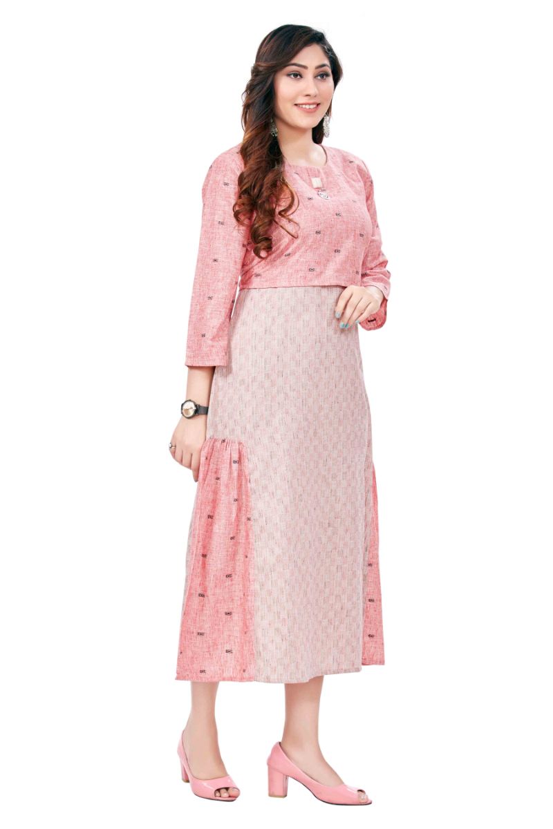 Elegant Pure Cotton Self Weave Kurti