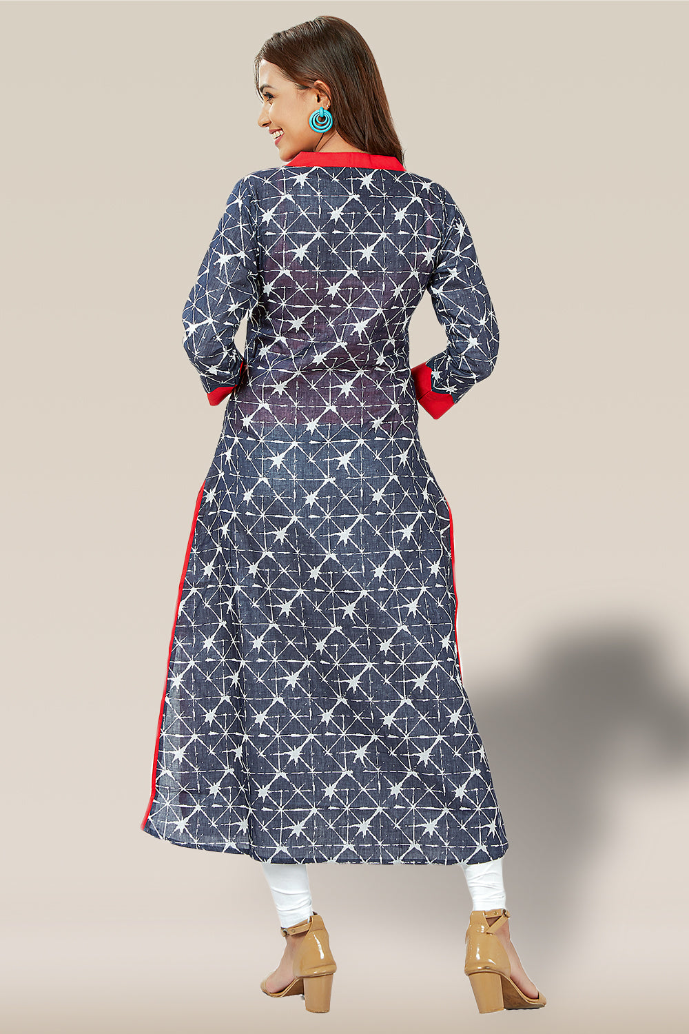 Straight Self Weave Pattern Designed Kurti