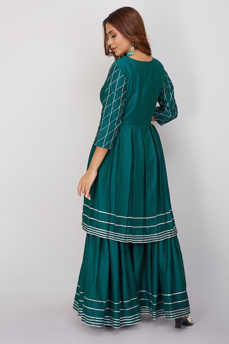 Gharara Set In Chinon With Gota Patti