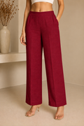 Essential Cotton Lycra Pants – Maroon