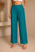 Essential Cotton Lycra Pants – Peacock Green