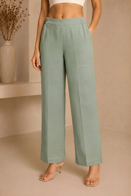 Essential Cotton Lycra Pants – Cool Mint
