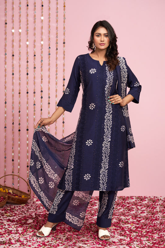 Printed Kurti Set With Dupatta