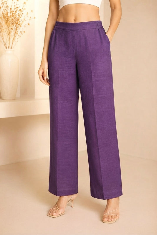 Essential Cotton Lycra Pants – Violet