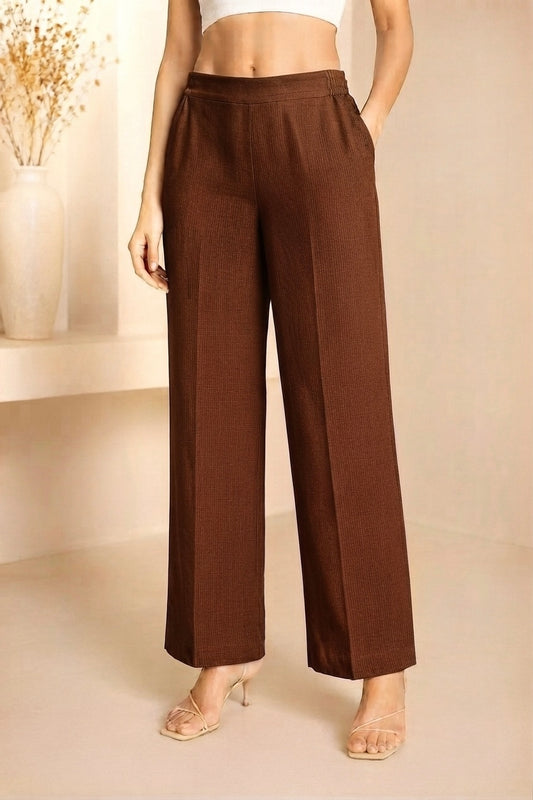 Essential Cotton Lycra Pants – Dark Coffee