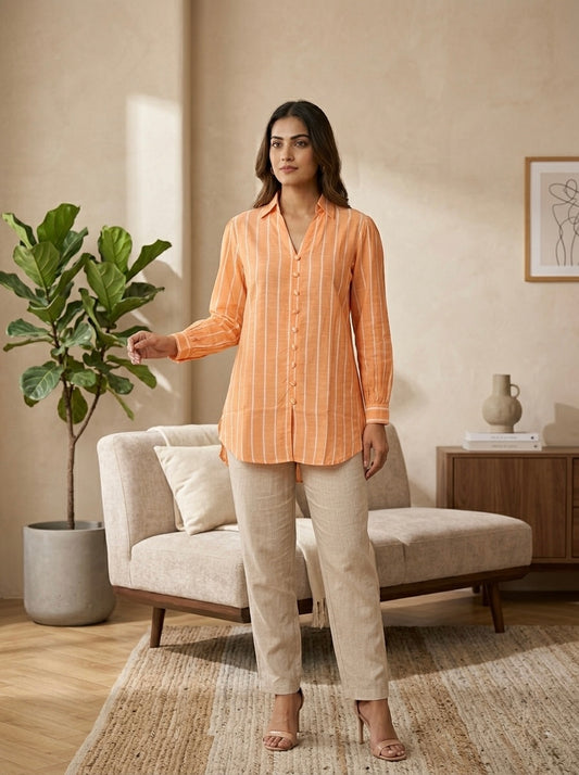 Apricot Stripe Cotton Top