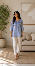 Bluebell Embroidered Modest Tunic