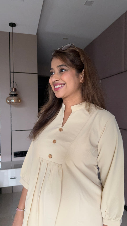 Textured Office Wear Co-ord Set Beige