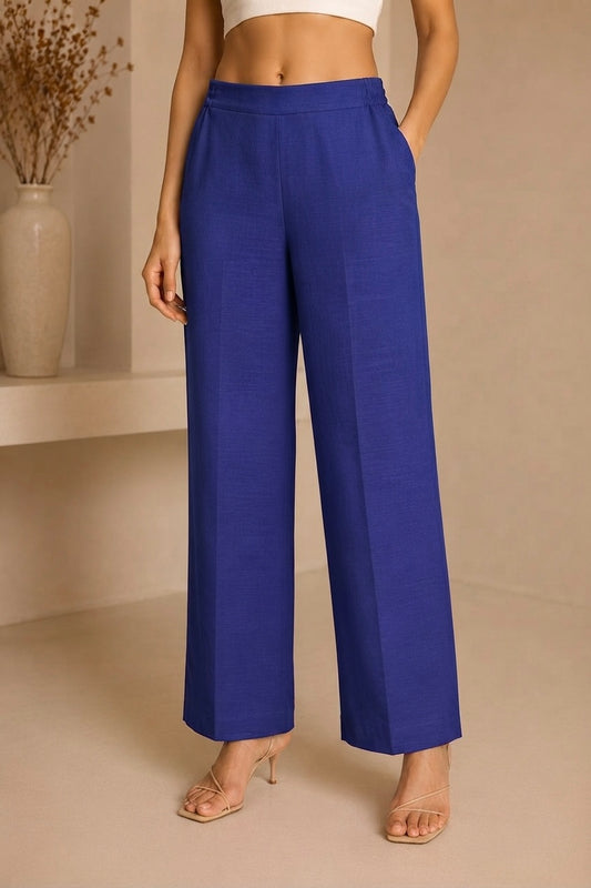 Essential Cotton Lycra Pants – Navy Blue