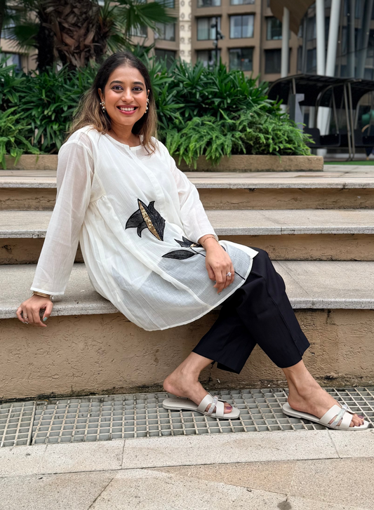 Ivory Noir Hand Embroidered Luxe Co-ord Set