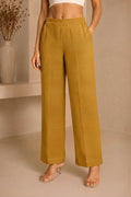Essential Cotton Lycra Pants – Mustard