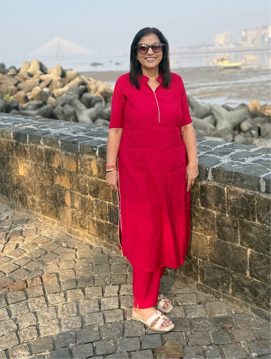 Ruby Red Everyday Comfort Kurti Set