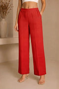 Essential Cotton Lycra Pants – Red
