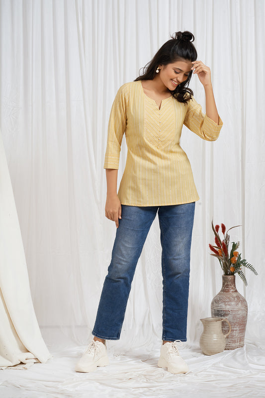 Playful Sequence Weaved Tunic