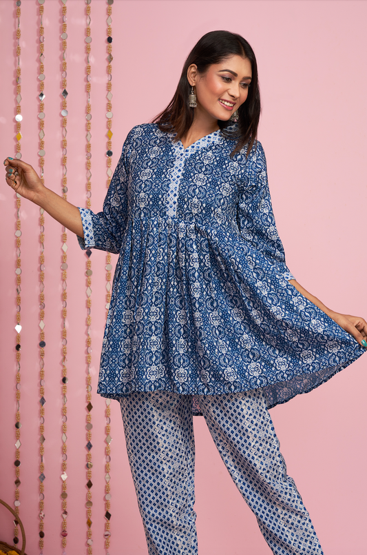 Cotton Silk Co-Ord Set With Sequence Details