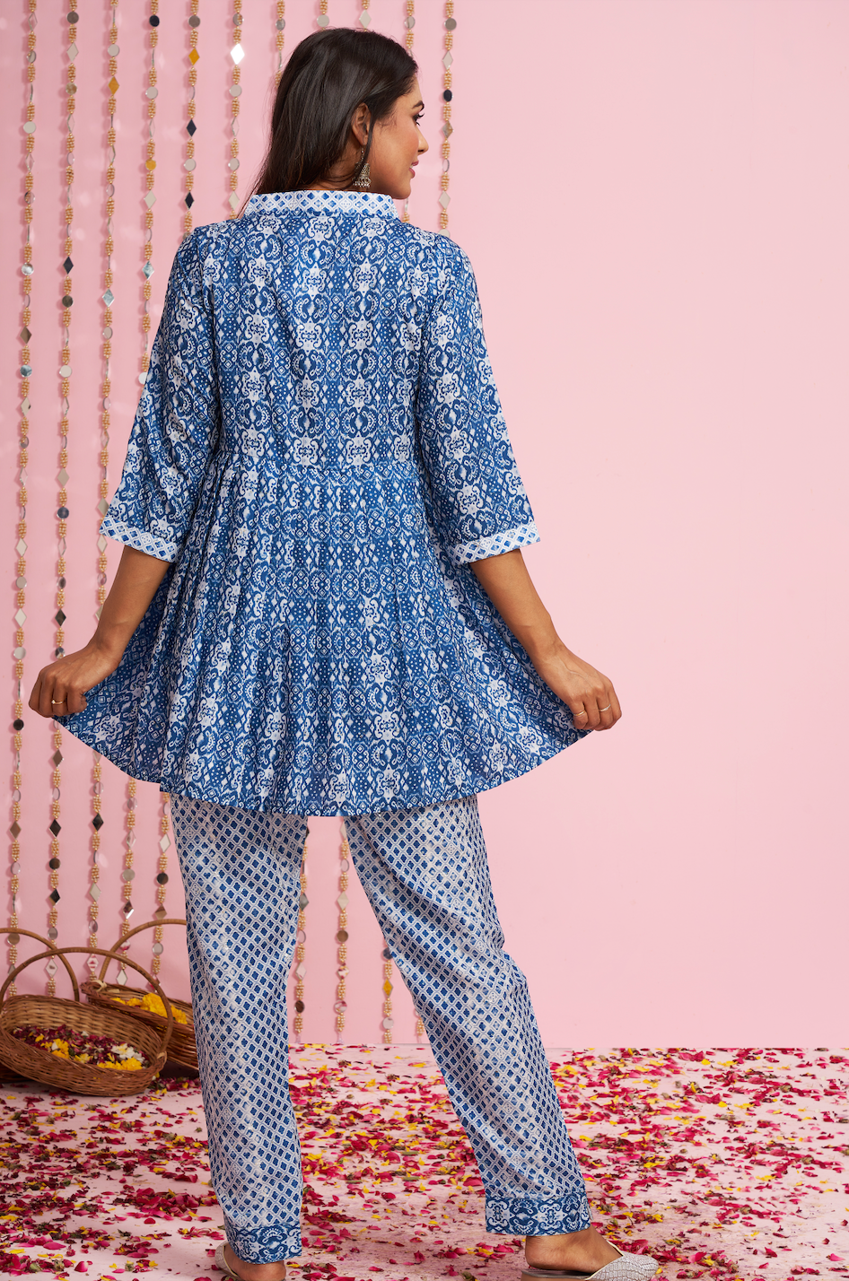 Cotton Silk Co-Ord Set With Sequence Details