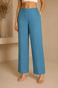 Essential Cotton Lycra Pants – Sky Blue